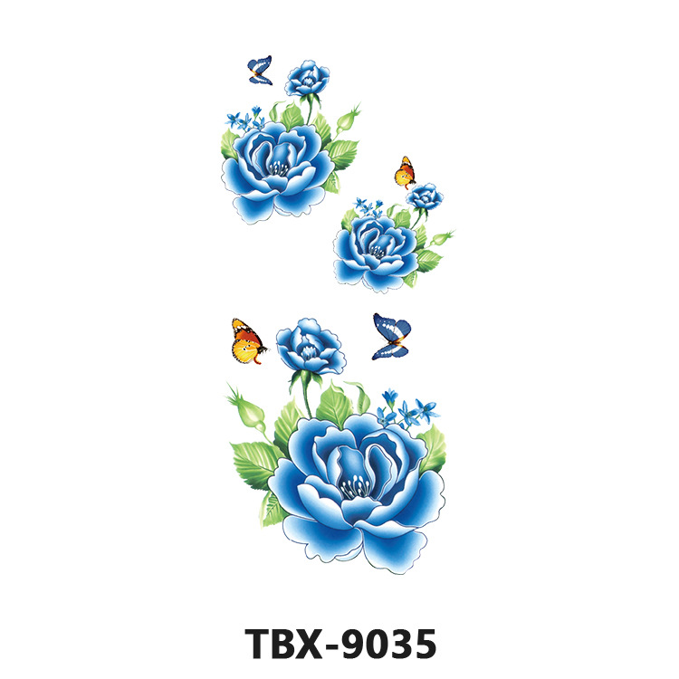 Picture of Waterproof sweat female flower tattoo stickers plant flower party sexy rose peony plum tattoo stickers tattoo