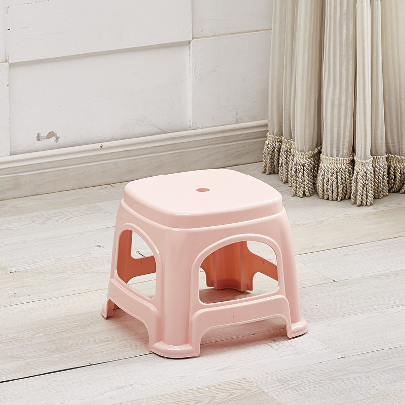Picture of Plastic stool home thickened living room dining table Deng Zishuo material square bench chair simple cooked rubber small stool high stool