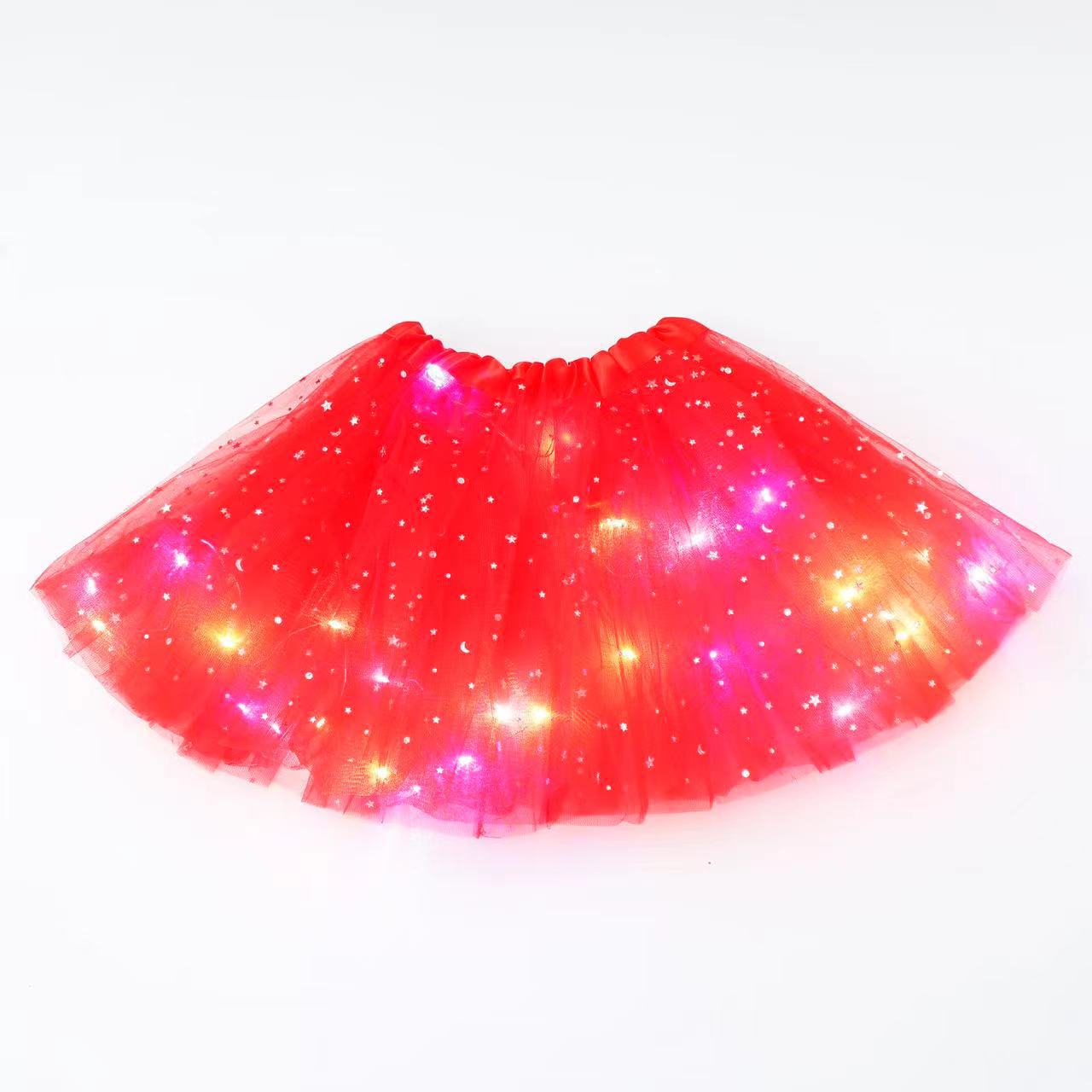 Picture of ins foreign trade European and American children's sequins led with light luminous tutu skirt luminous half-length mesh skirt light tutu skirt