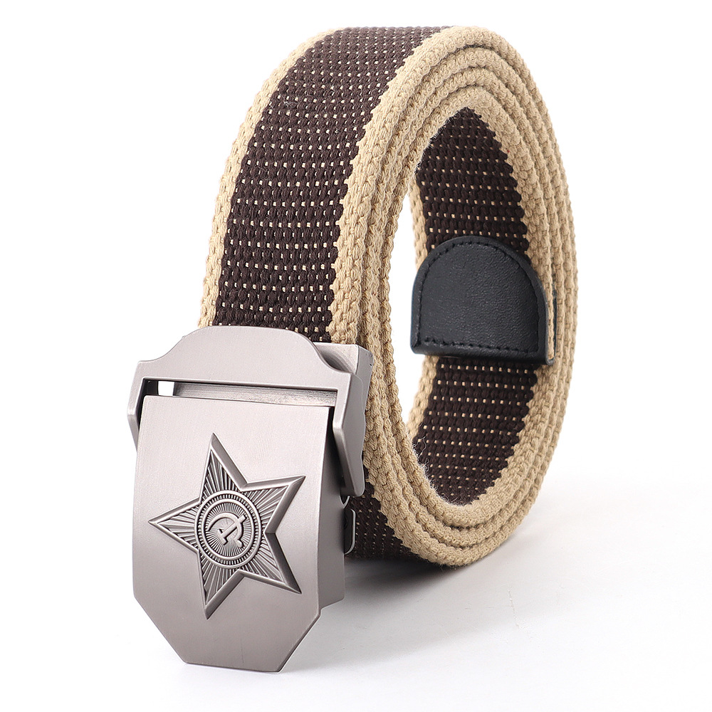 Picture of Soviet Union military emblem canvas belt belt thickened men's outdoor jeans tactical alloy manufacturers wholesale