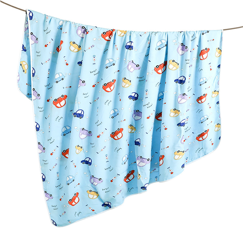 Picture of Summer Cotton Silk Artificial Cotton Double Layer Thin Quilt Cotton Silk Baby Blanket Baby Summer Household Sheds Children's Summer Cool Quilt