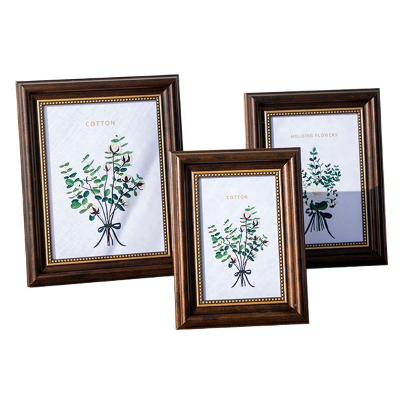Picture of American photo frame table 6 inch 7 inch 8 inch 10 12 inch A4 retro photo frame wall hanging children's photo rack photo frame wholesale