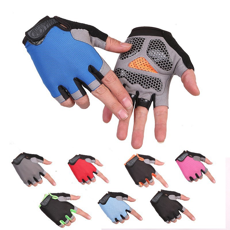 Cycling Gloves Half-Finger Men and Women Summer Non-Slip Wear-Resistant Sun Protection Road Bike Motorcycle Palm Pad Thickeneded Silicone Shock Absorption