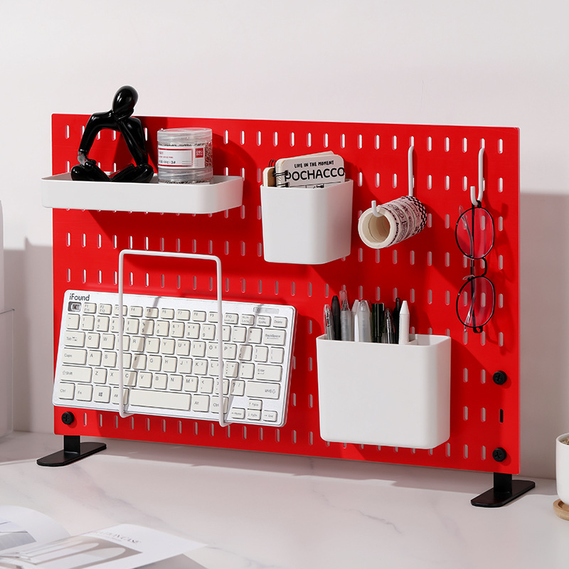Desktop Hole Board Vertical Punch-free Household Computer Desk Dormitory Desk Table Storage Rack Clip-type Accessories