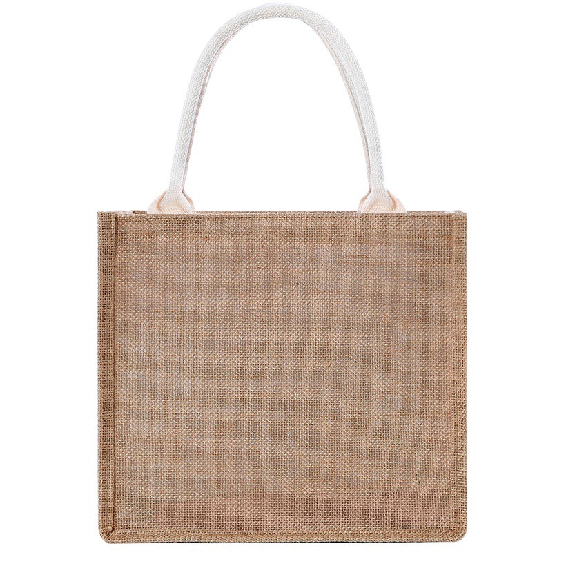 Spot linen bags unprinted shopping tote bags wholesale artistic DIY linen jute bags printed logo