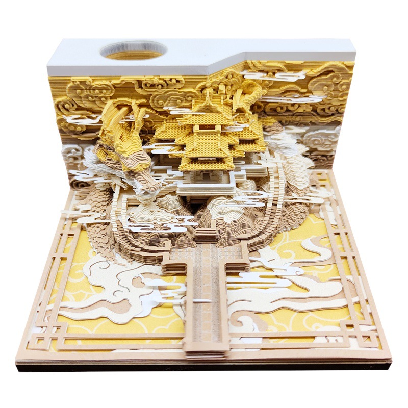2026 Calendar Laojunshan 3D Stereo Note Paper Creative Gift Paper Carving Sticky Note Forbidden City Note Book Ornaments