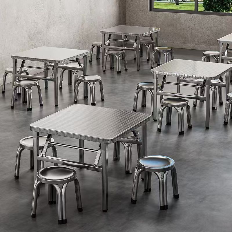 Extra thick stainless steel folding table dining table portable barbecue table outdoor stall night market simple rectangular table