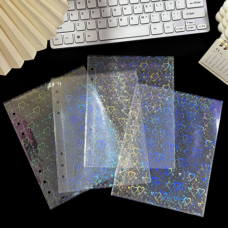 Picture of A5 card book laser star goo card loose-leaf inside page love bean album postcard storage book loose-leaf 3 inch photo album book