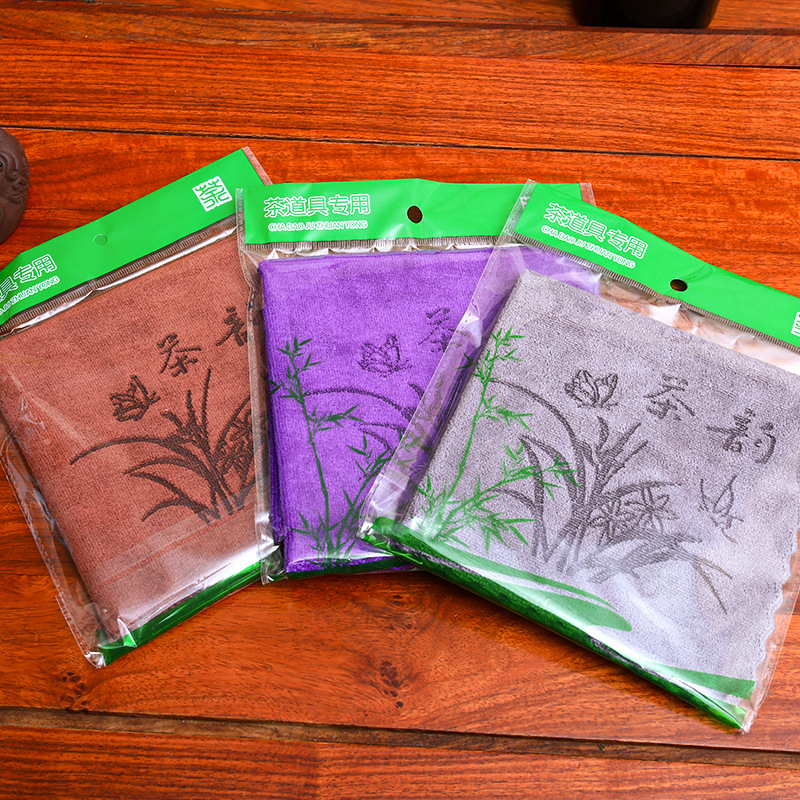 Picture of Tea Towel Absorbent Thickened Tea Table Rag Tea Towel Microfiber Fixed Logo Pot Towel Giving Independent Packaging