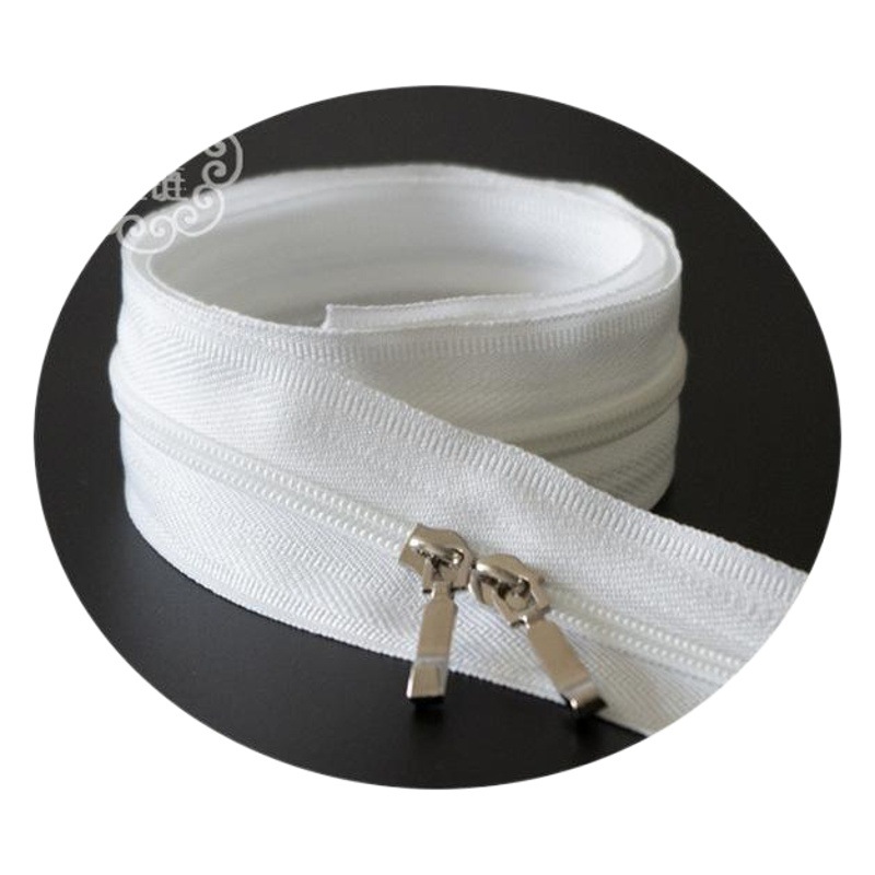 Picture of In stock bleached No. 3 quilt cover zipper double-headed home textile quilt cover pillow zipper factory wholesale white zipper finished product