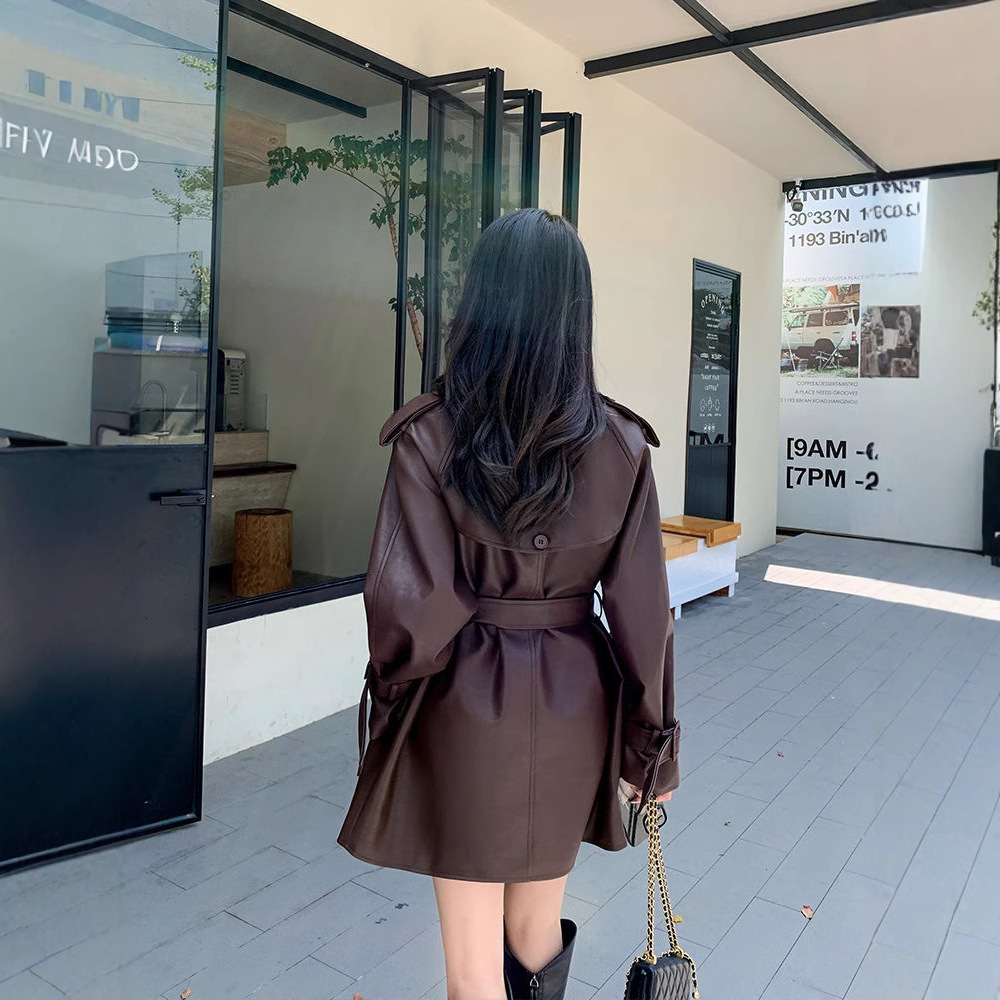 Picture of Maillard Brown Leather Jacket Women's 2025 New Korean Style Fashion Small Leather Jacket Autumn Leather Windbreaker Jacket Women