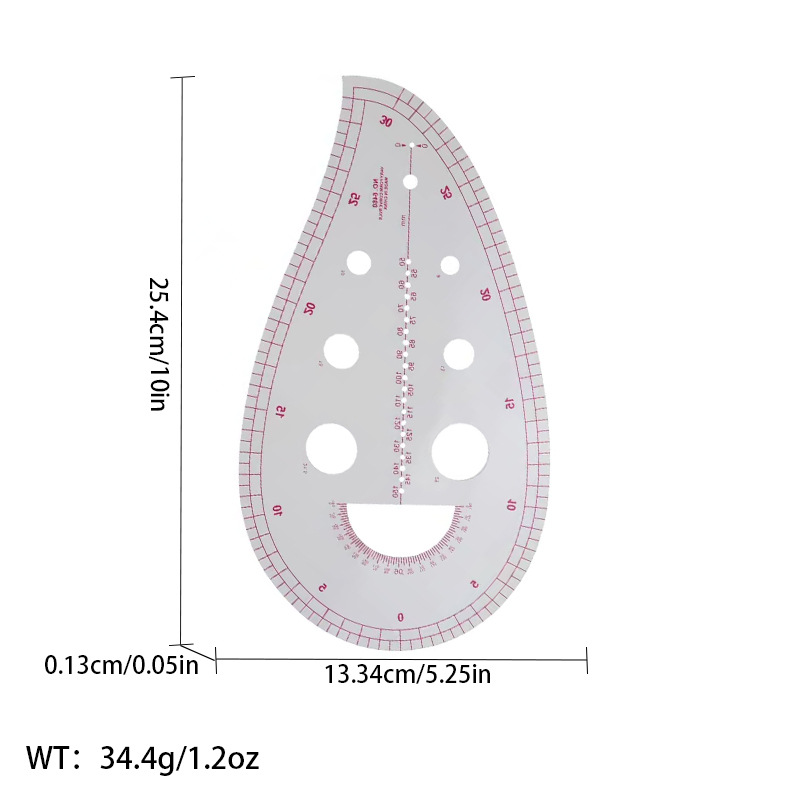 Picture of Pattern printing ruler clothing scale pattern making clothing curve cutting sewing tool multi-functional pattern printing ruler