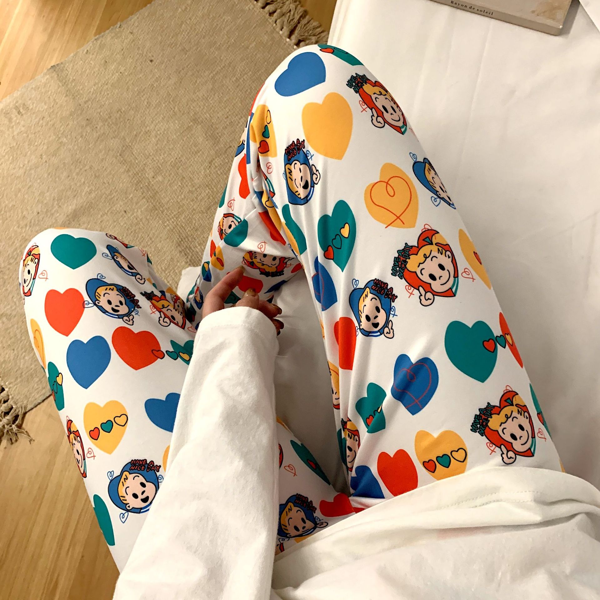 Picture of Home Pants Pajamas Women's Thin Spring and Autumn Loosen Pants Trousers Can Wear Casual Comfortable Japanese Star Walking Pants Women