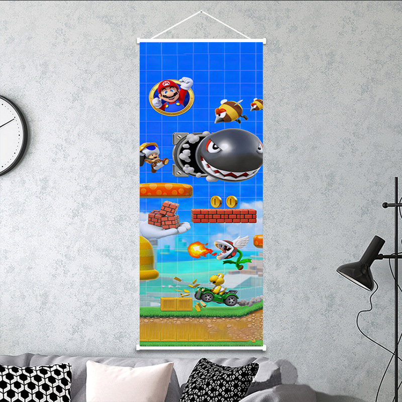 Picture of Super Mary game peripheral poster decorative painting Mario Bros Mario indoor wall scroll hanging painting