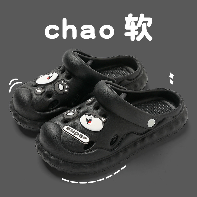 Picture of New Croc Shoes Women's 2025 Summer Outerwear Thick-Soled Internet Celebrity Beach Shit-Feeling Baotou Half Sandals Women's Summer
