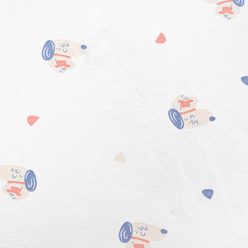 Picture of Bamboo Cotton Jacquard Printed Fabric Baby Summer Anti-Mosquito Jumpsuit Bamboo Fiber Fabric 70 Bamboo 30 Cotton Jersey