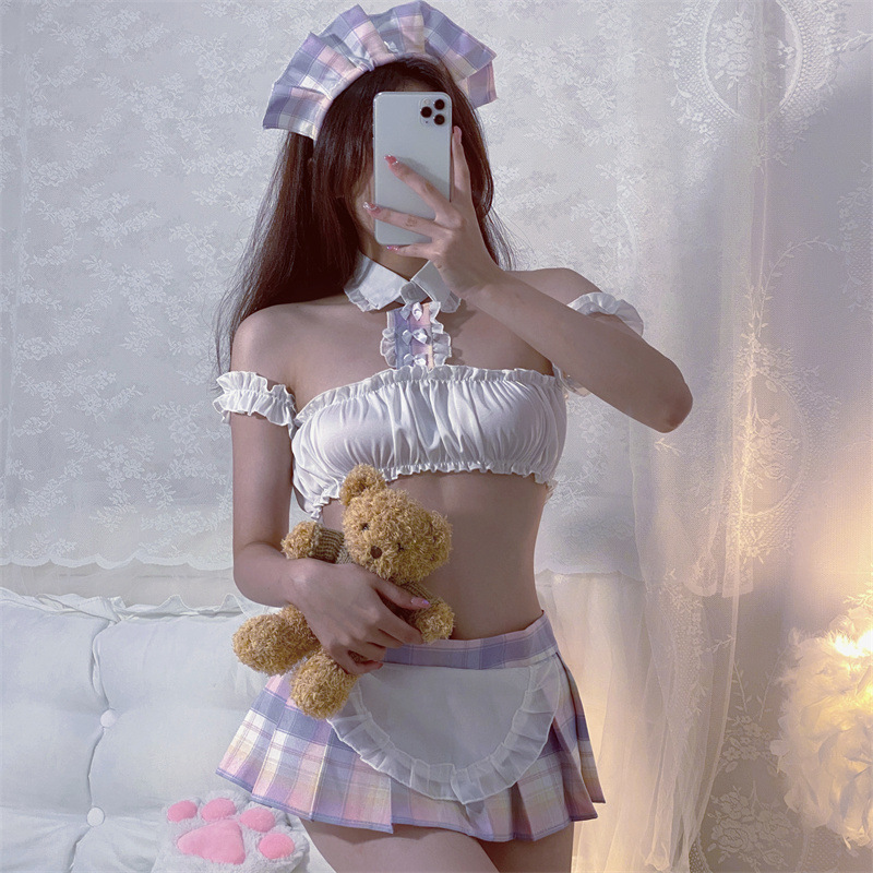 New Sexy Lingerie Sexy Student Maid Uniform Temptation Role Playing Hot Night Shop Suit Women Suit