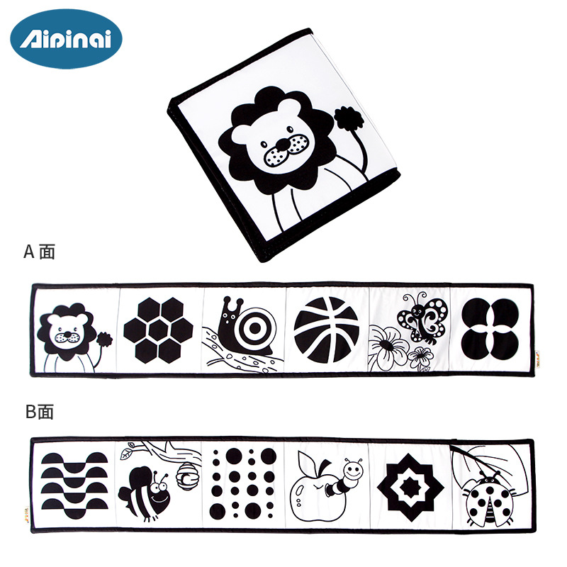 Picture of New listing black and white bed cloth book baby bed circumference baby tear can bite baby cloth book spot wholesale