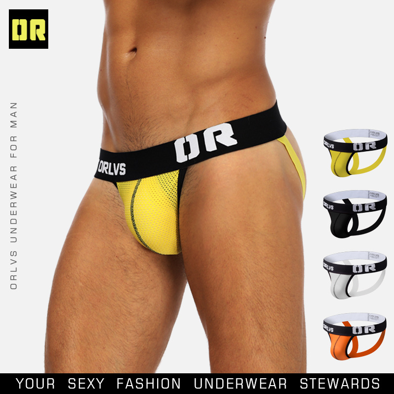 ORLVS Amazon foreign trade new sports fashion double Ding sexy trendy sexy low waist thong men OR139