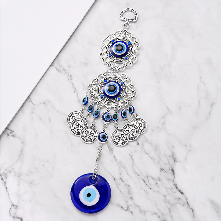 Cross-border Hot Sale Turkey Blue Eye Pendant Devil's Eye Alloy Wall Hanging Decoration Amazon Hot Sale Wholesale