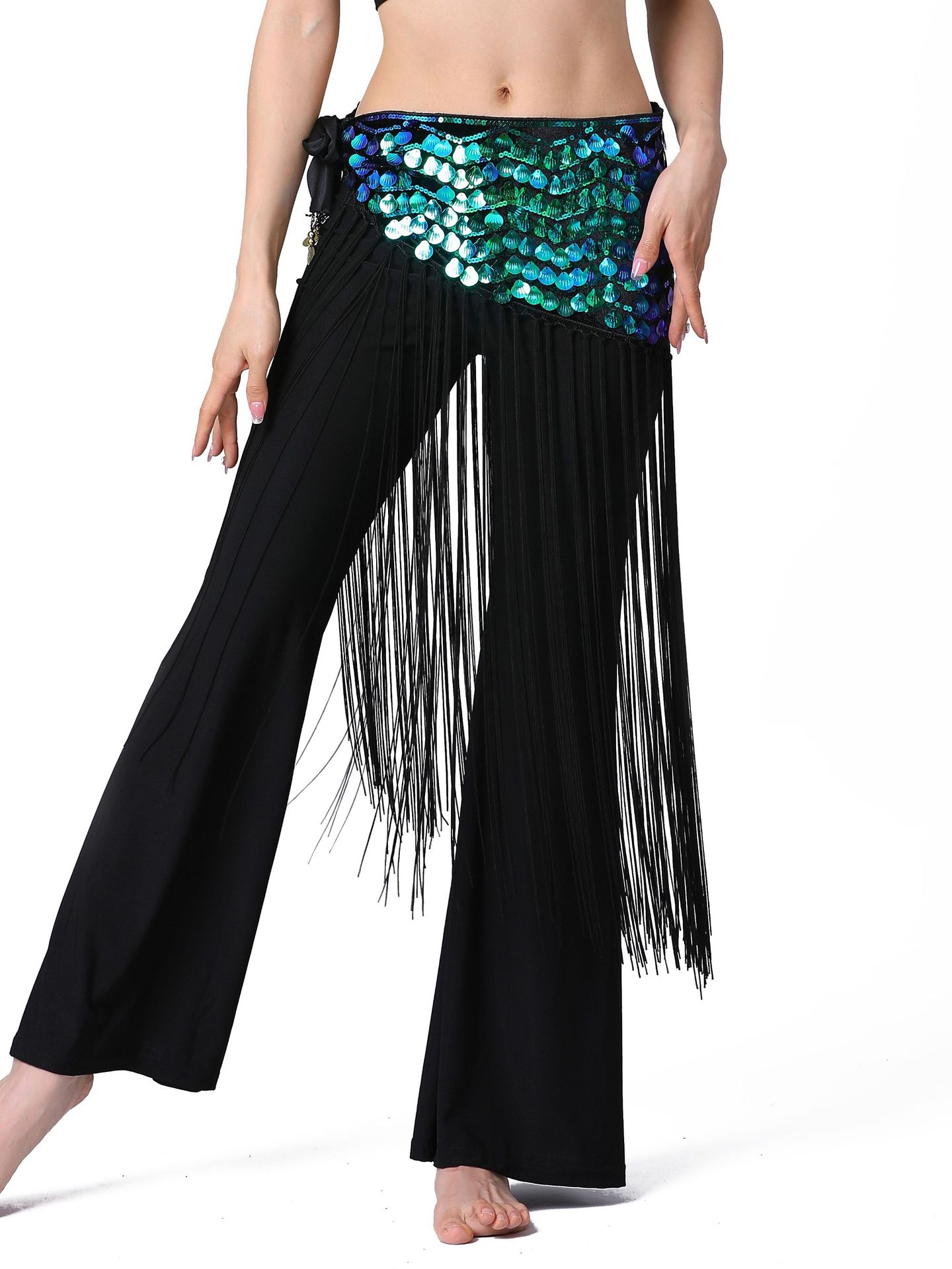 Picture of Wavy long tassel waist chain, belly dance waist chain, belly dance waist ornaments, dynamic belly dance waist chain Y1027