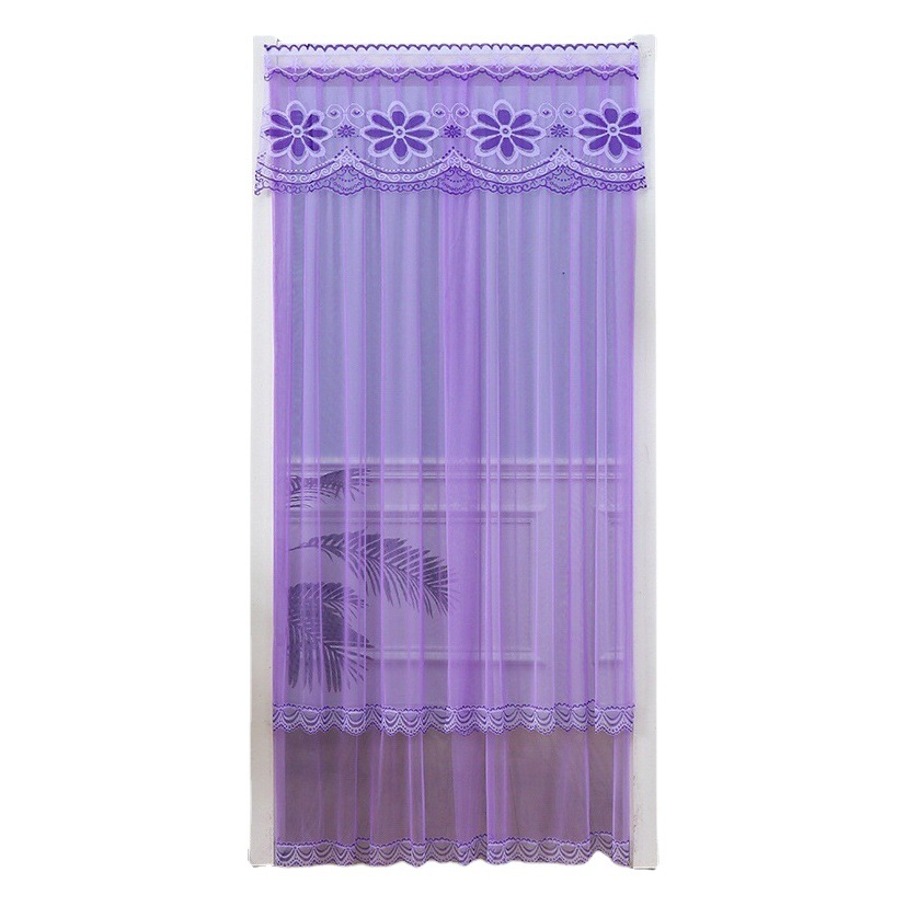 Wholesale Wedding Red Punch-Free Anti-Mosquito Door Curtain Fabric Lace Household Partition Curtain Curtain Decorative Gauze Curtain