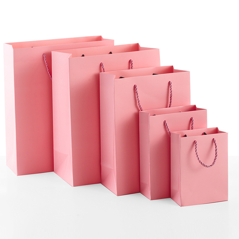 Picture of Pink Paper Bag Handbag Bead Jewelry Jewelry Clothing Store Cosmetics Accompanying Gift Packaging Gift Bag Gift Bag