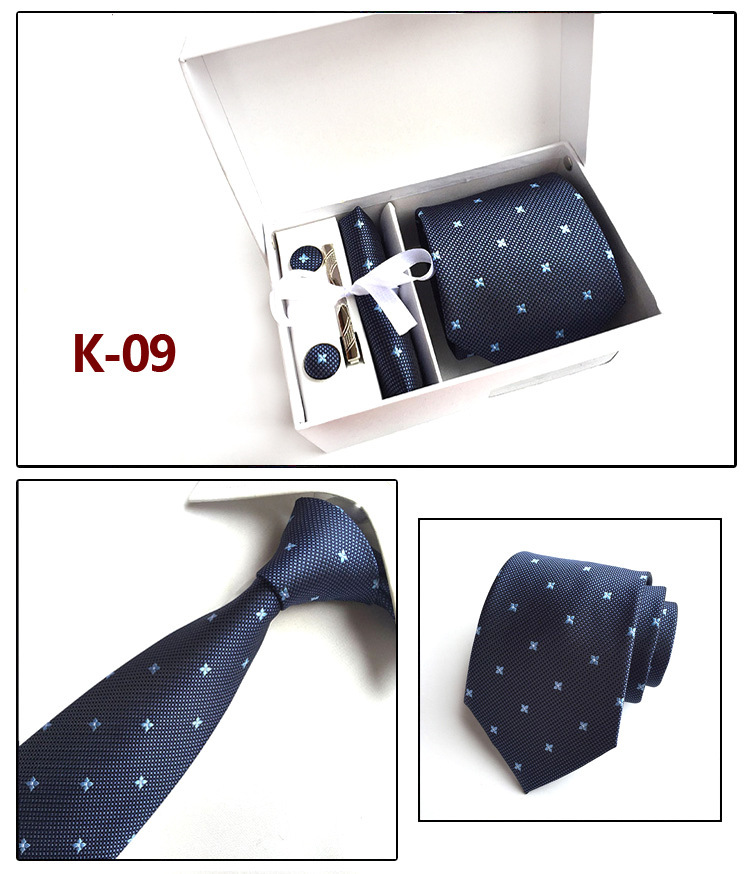 Picture of Manufacturers wholesale men's tie in stock gift box 6 pieces suit group tie business formal tie