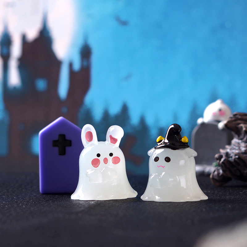 Picture of Halloween Cross-Border Cute Ghost Animal Luminous Micro Landscape Gardening Ornaments Car Central Control Decorative Accessories