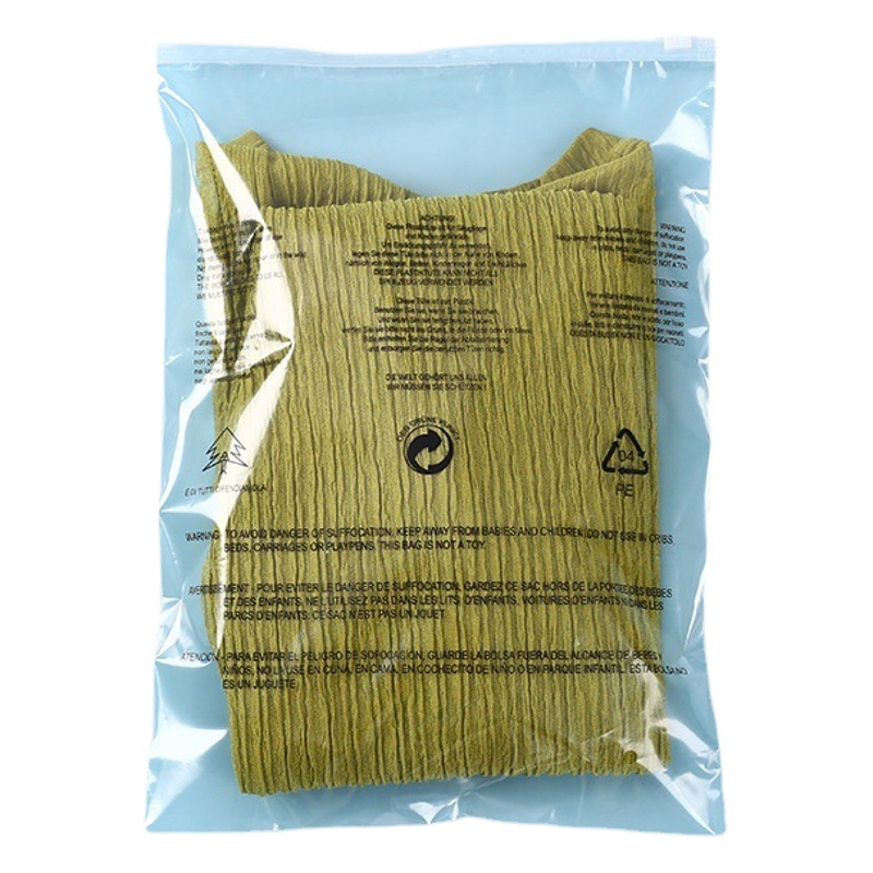 Clothing Bags in Stock Wholesale Pe Transparent Zipper Bags Warning Packaging Bags Clothes Bra Socks Storage Plastic Bags