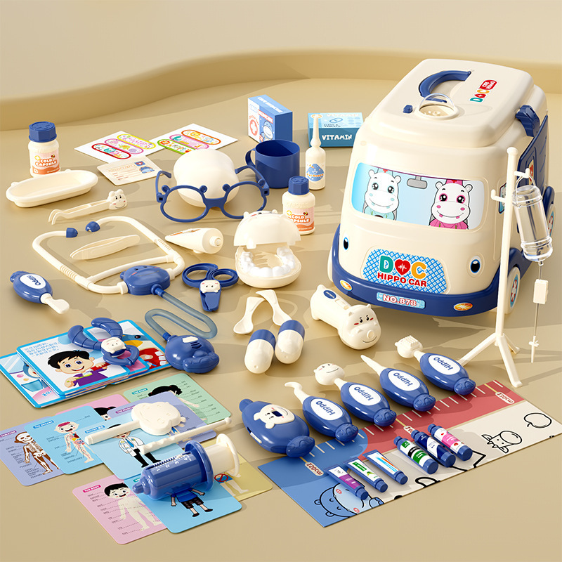 Picture of Children play small doctor toy suit boys and girls simulation play house injection medical kit to see a doctor baby gift