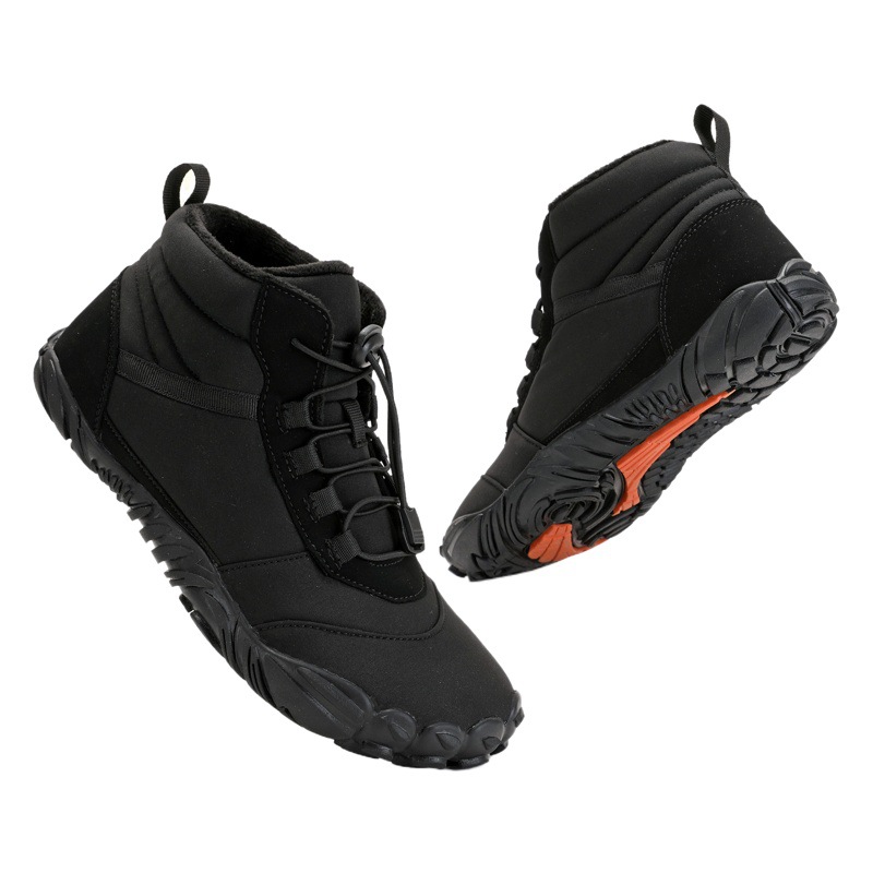 Outdoor snow boots men's mid-short waterproof casual boots thickened warm fur integrated men's shoes northeast cotton shoes