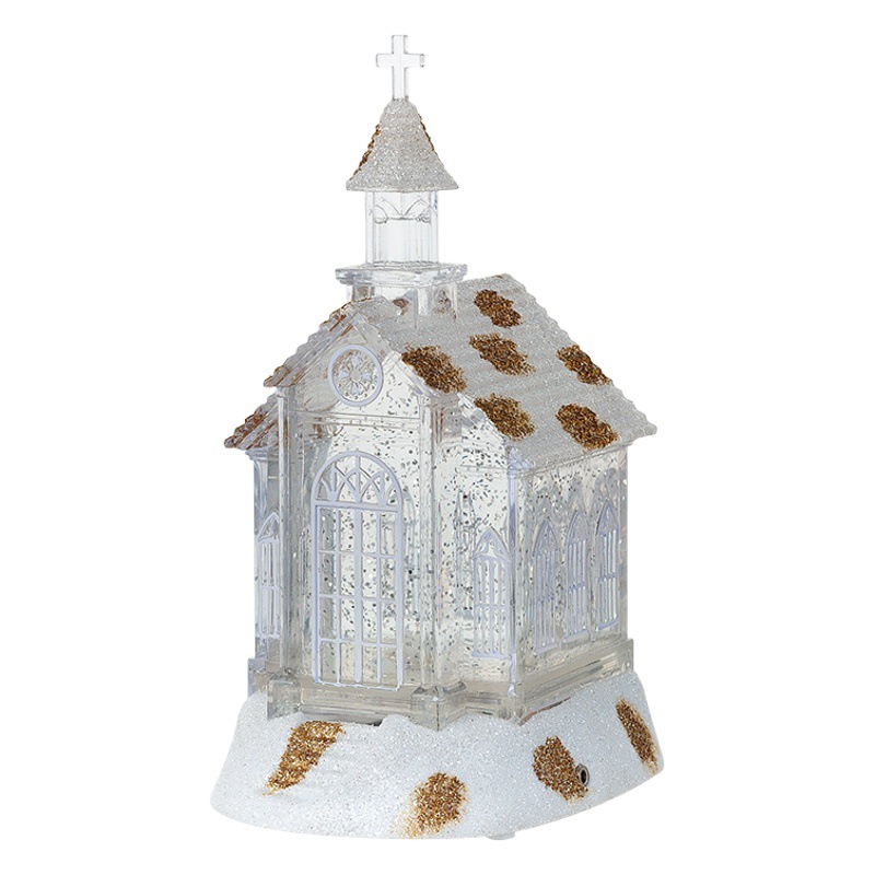 Christmas decorations Crystal Church House snow snow Music Box Music Box Christmas gift ornaments