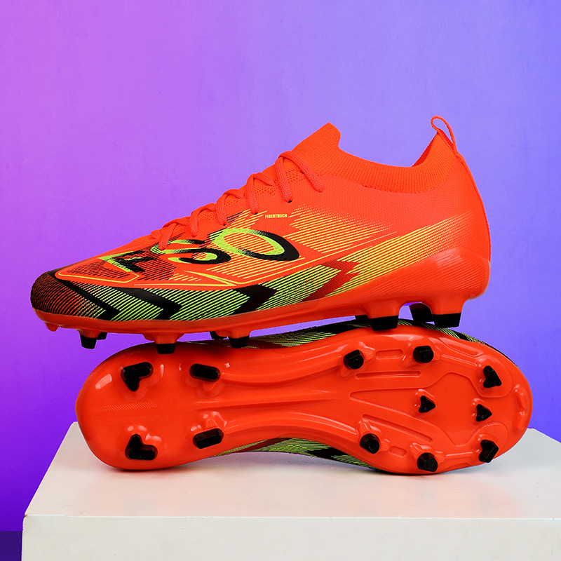 Cross-Border Large Size New Men's Outdoor Football Shoes Girls Teenagers Students Ag Long Spike Tf Training Shoes Sports Shoes