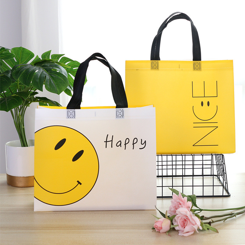 in stock Thickened Printable Logo Film-coated Children's Maternal and Infant Toys Clothing Store Non-woven Handbag High-grade