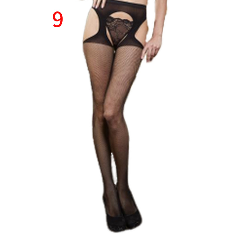 Picture of Sexy Underwear Sexy Pants Tennis Stockings Small Net Four-sided Open-end Hanging Socks Hanging Socks Perspective Fishing Net Eye Open-end Socks