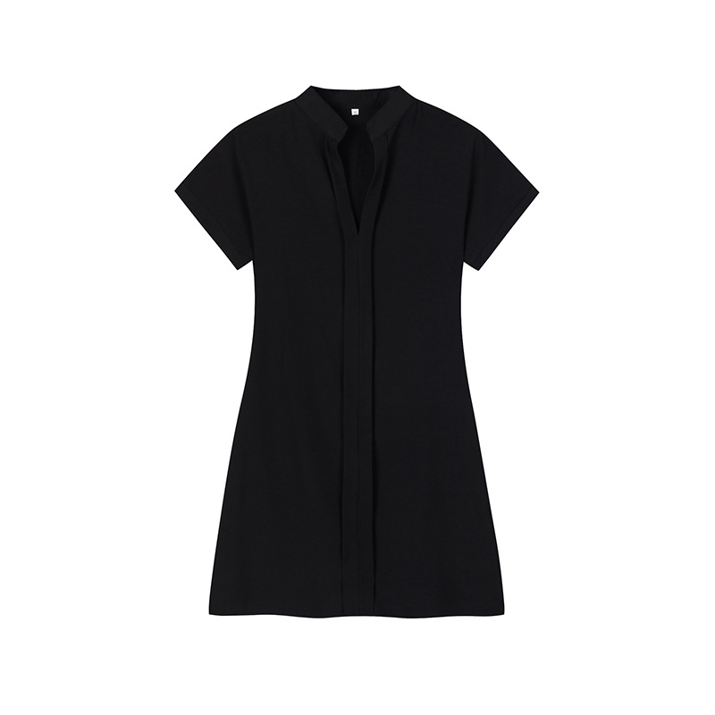 Picture of 2024 spring and summer European and American women's light ripe solid color short sleeve dress