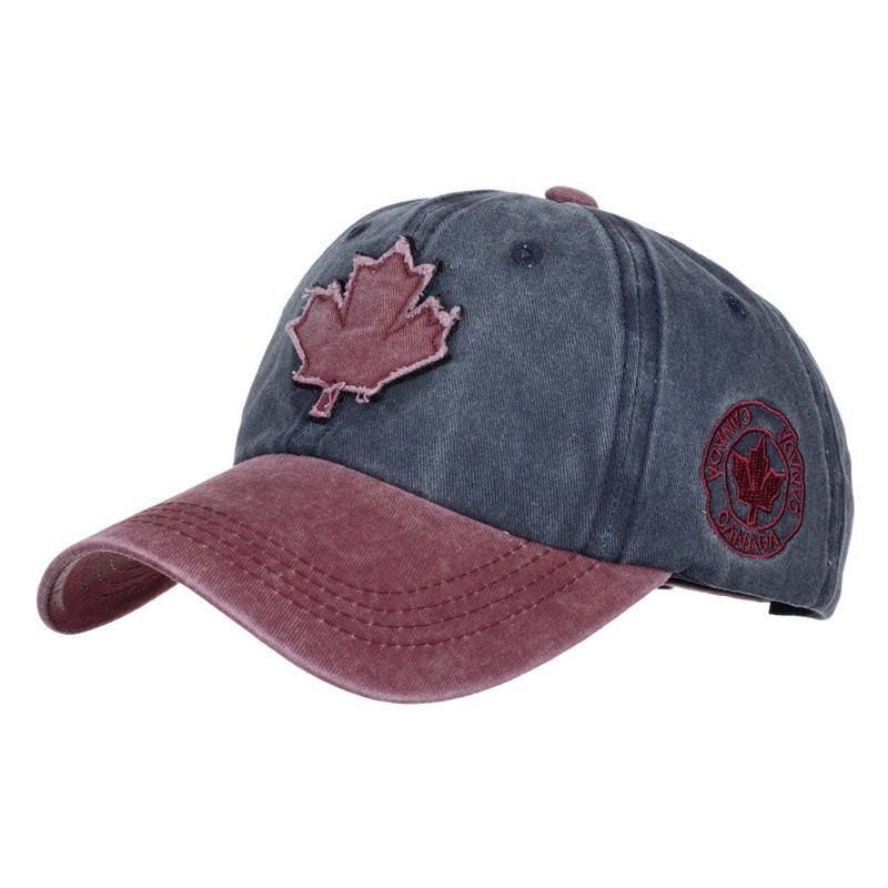 Cross-border New Washed Cotton Baseball Cap Maple Canadian Cap Summer Outdoor Sunshade Hat B871