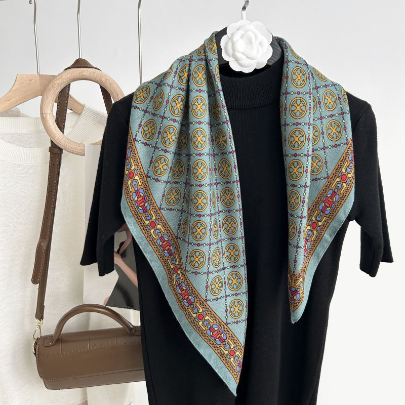 Hot Sale new high-grade light luxury style cotton and linen texture elegant fashion cashmere-like thin decorative women's small scarf