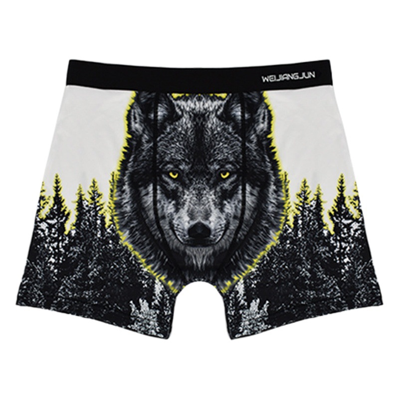 Traceless printed milk silk European and American quick-drying cross-border underwear personalized breathable trend explosion summer beach pants