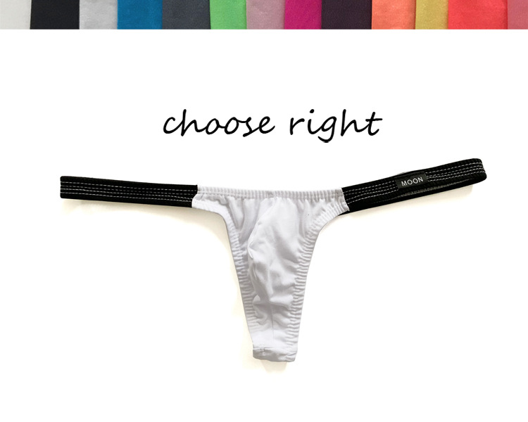 Picture of [Factory] Men's Low-Waist Color-Blocked Sexy Thong Cotton Underwear for Men 0200
