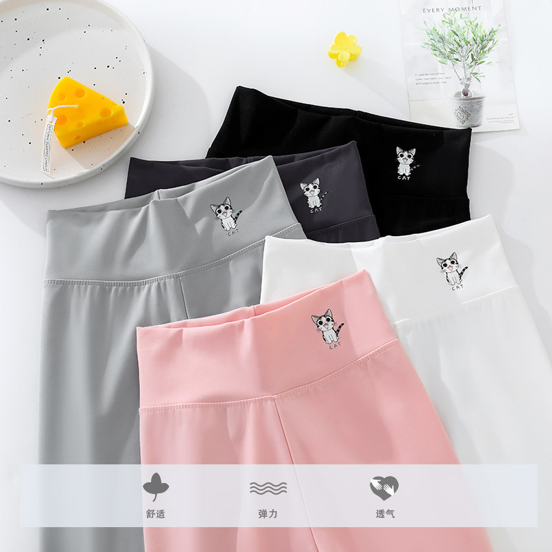 Picture of Girls' Five-Point Shark Pants, Summer Thin Style, Children's Outerwear Yoga Barbie Mid-Length Pants, Leggings Shorts, Korean Style Children's Clothing