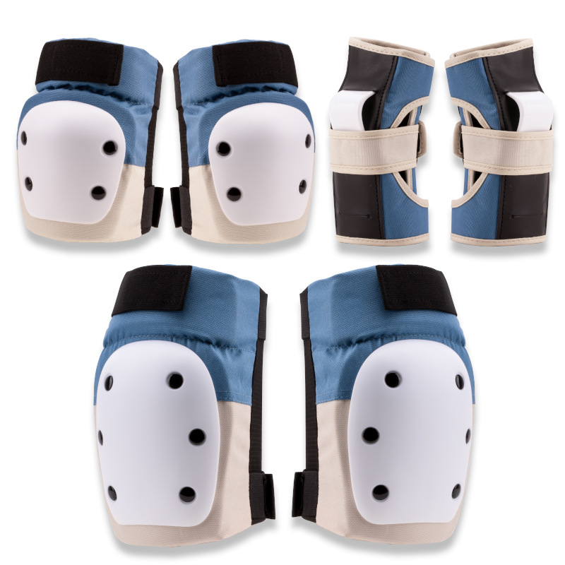 Factory thickened roller skating protector adult skateboard protector long board balance car Children's knee pads six-piece set can be added logo