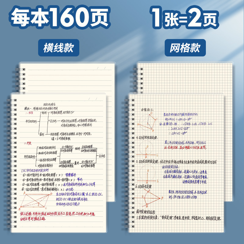 Picture of Pp Coil Notebook B5 Horizontal Line Square Notepad A5 Grids A4 Blank Notebook Student Thickeneded Notebook Wholesale