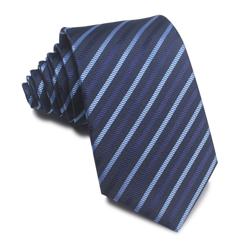 Picture of 25 New 8cm Polyester Jacquard Stripesd Tie 7cm Men's and Women's Business Formal Wear Casual High-End Red Black Blue