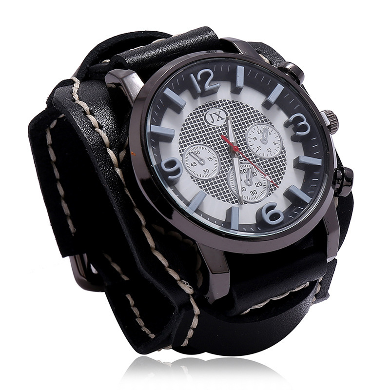 New Jewelry retro distressed cowhide watch, simple punk style men's cowhide bracelet one-piece delivery