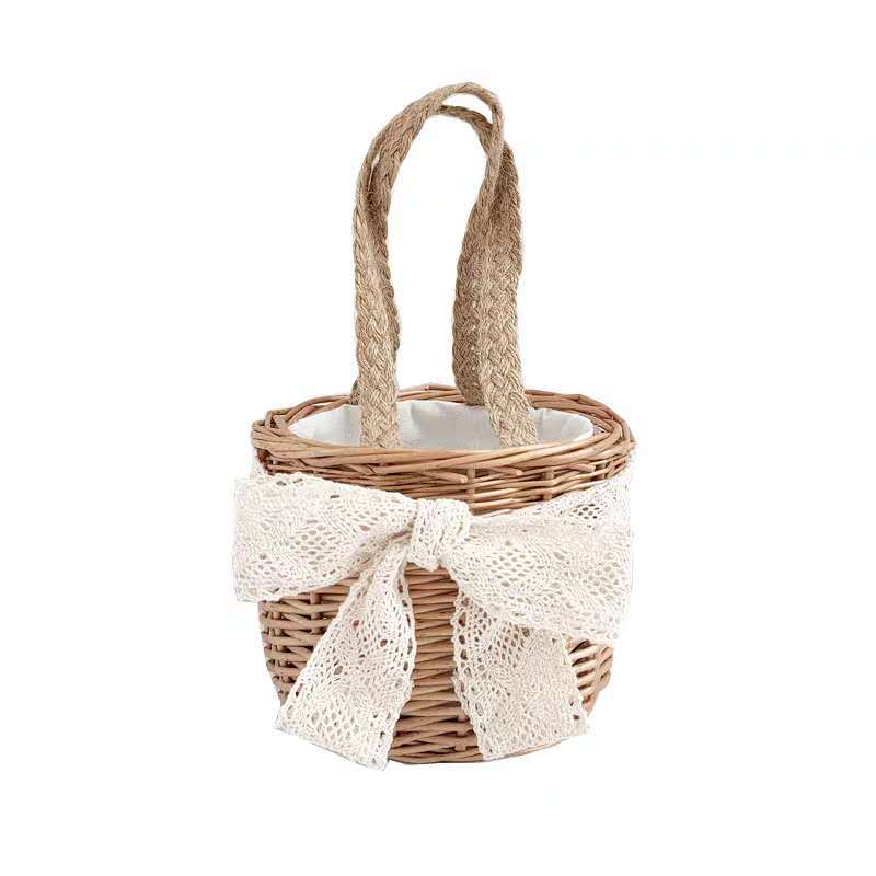 Picture of Rattan Small Bamboo Basket Handmade Woven Net Red Children's Bamboo Straw Woven Bag Bucket Bag Portable Sydney Picnic