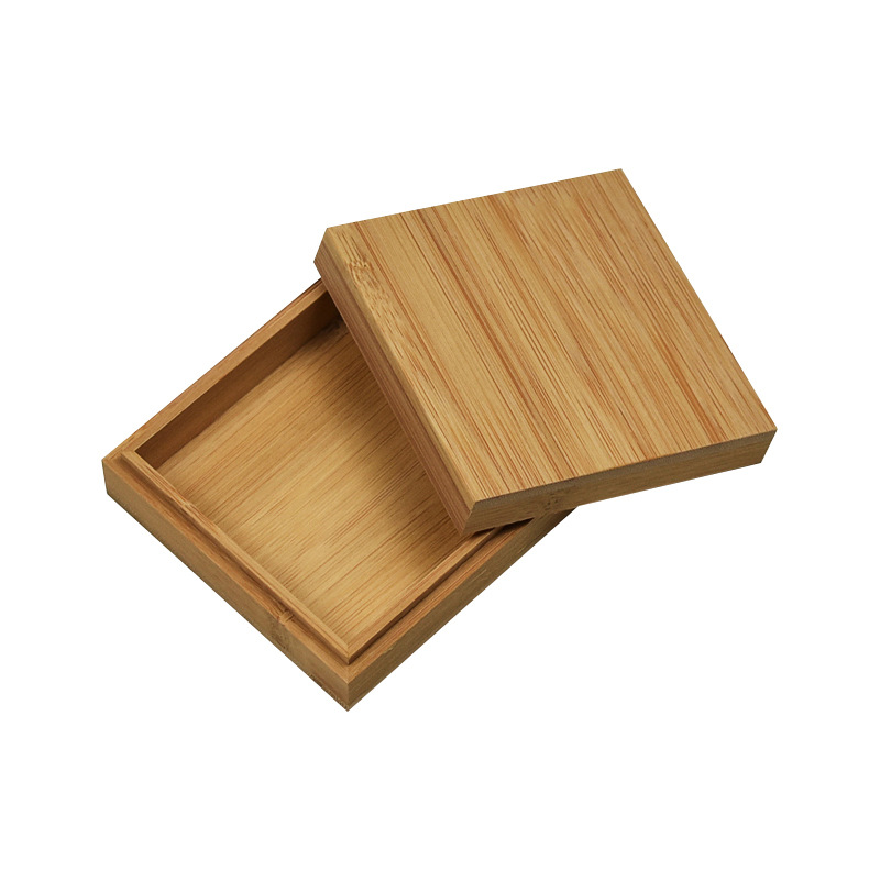 Picture of Bamboo box wholesale jewelry box small size gift storage box square wooden box size packaging box printing logo