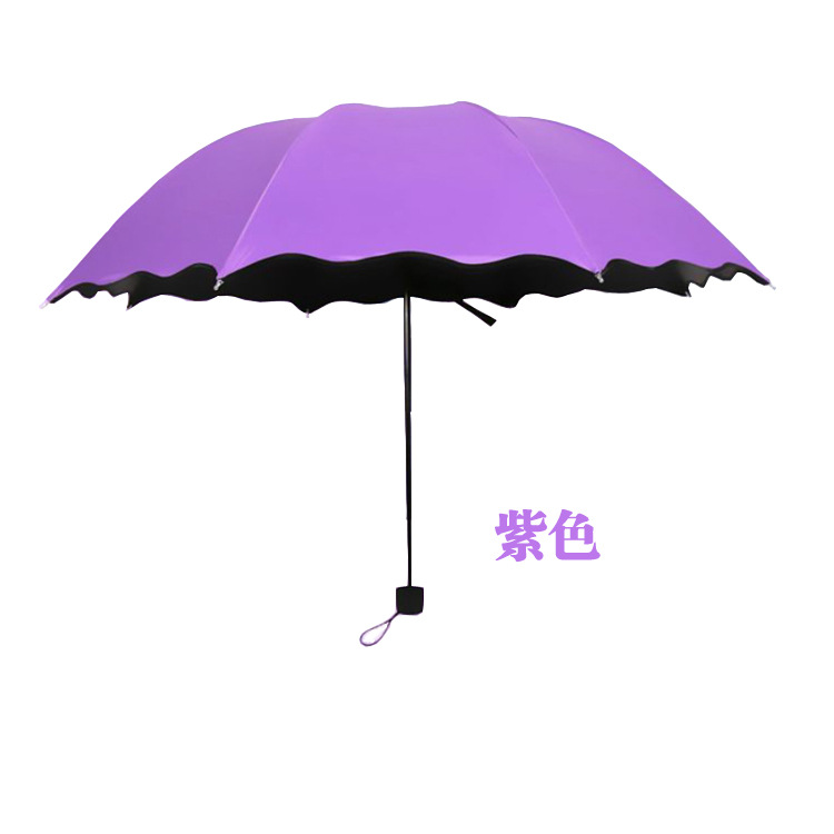 Picture of Ruffled Flowering Umbrella Sunscreen Sunshade UV-proof Black Glue Sunny Umbrella Sun Umbrella Printable LOGO
