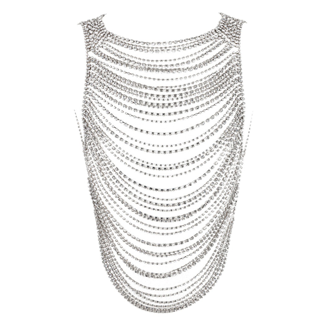 Cross-border explosions multi-layer chest chain European and American personality exaggerated men's fashion body chain accessories body chain